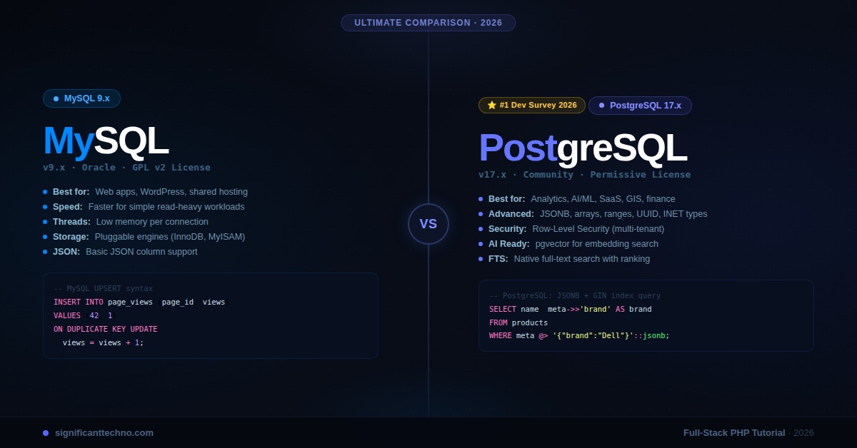 MySQL vs PostgreSQL in 2026