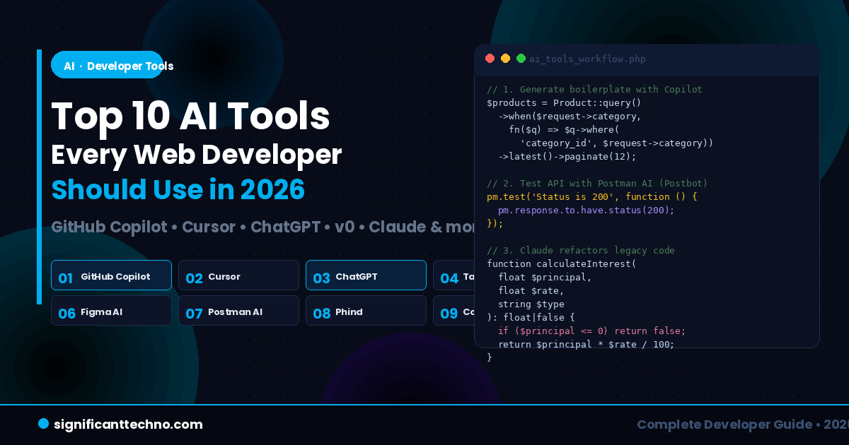 Top 10 AI Tools Every Web Developer Should Use in 2026